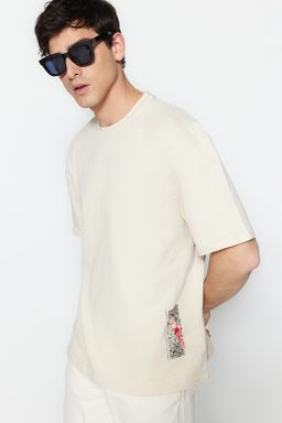 TRENDYOL MAN Siyah Oversize/Genis Kesim K?sa Kol Yaz? Bask?l? %100 Pamuklu T-Shirt TMNSS21TS1064 - Trendyolmilla фото 11