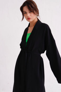 9536 Костюм из кимоно и брюк-палаццо чёрный - Martichelli фото 32