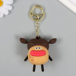 Брелок для ключей на кольце с карабином антистресс «Девочка», резина, выскакивают губы, 4×8×7 см