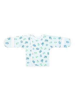 Кофточкараспашонка голубая с принтом утки