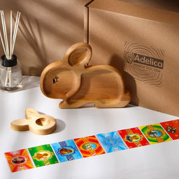 Пасхальный набор Adelica, менажница, подставка под яйцо, термонаклейки на 7 яиц, 22?18 см  фото 4