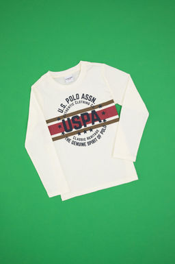Erkek _ocuk Krem Bisiklet Yaka Sweatshirt