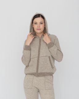 Кофта из 100% шерсти с капюшоном BS