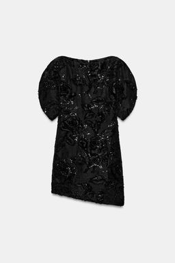 VESTIDO CORTO BORDADOS ZW COLLECTION / Negro - Zara фото 5