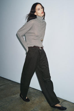 ZW COLLECTION STRIPED WIDE-LEG TROUSERS