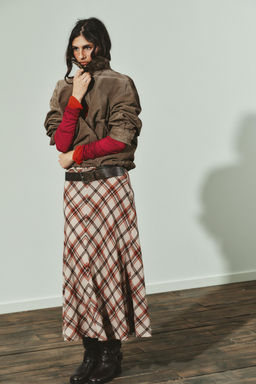 CHECKED MIDI SKIRT - Zara фото 7