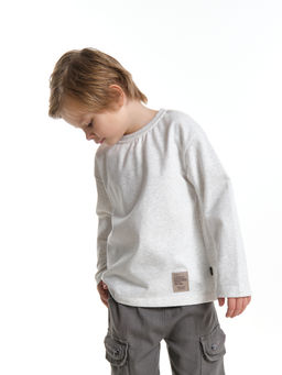 Толстовка для мальчика с шевроном 22-1124 темно-серый меланж - Mini maxi фото 25
