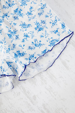 Trendyolmilla Mavi Cicekli Kurdele/Fiyonklu Ip Ask?l? Sortlu Orme Pijama Tak?m? THMSS24PT00320  фото 24