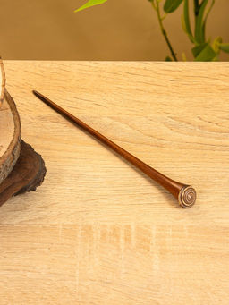 Шпилька для волос, 20 см, дерево Соно, ракушка, тёмно-коричневая