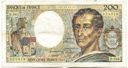 Банкнота 200 франков 1988 года Франция