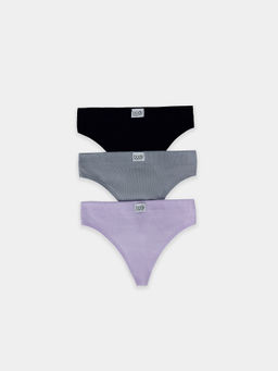 Трусы женские бразилиана мультипак (3 шт.) в сером цвете лунная скала 412492-3 - Mark formelle фото 6