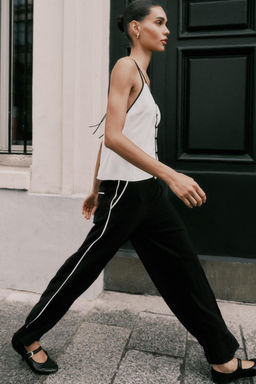 CONTRAST TRIM TROUSERS - Zara фото 19