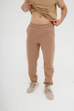 265 Брюки мужские утепленные с манжетами, беж - Knitka wear фото 2