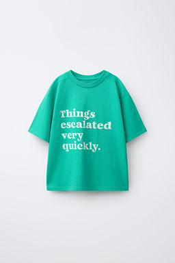CAMISETA ESTAMPADO TEXTO / Turquesa