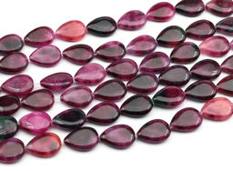 Бусины из турмалина капля 18*25мм, 39см, 16 бусин Радуга камня