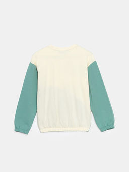 Bisiklet Yaka Bask?l? K?z ?ocuk Sweatshirt - Waikiki фото 2