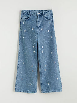 Wideleg Ta?l? K?z ?ocuk Jean Pantolon