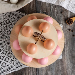 Подставка для яиц пасхальная, 2-х ярусная, 12 ячеек, 23,5?23,5?20 см - Доляна фото 3