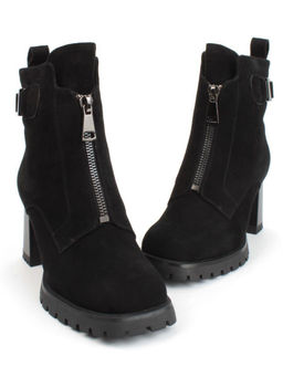 04-M3-L855 BLACK Ботильоны зимние женские (натуральная замша, натуральный мех) - Фабричный китай фото 12