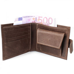 Портмоне мужское Croco-ПР-901 натуральная кожа 2 отд, 4 карм, коричневый темный крейзи хорс (220/1) 215330  фото 3