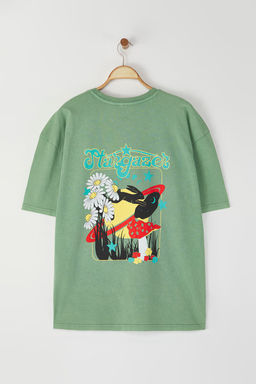TRENDYOL MAN Antrasit Oversize/Genis Kesim Soluk Efektli Mistik Bask?l? %100 Pamuklu T-Shirt TMNSS22TS0831 - Trendyolmilla фото 2