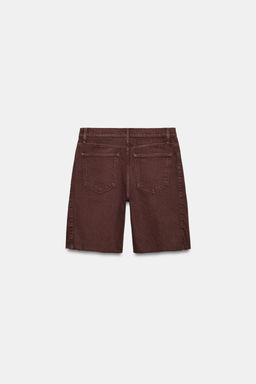 BERMUDA DENIM RELAXED TIRO MEDIO ZW COLLECTION / Granate oscuro - Zara фото 8