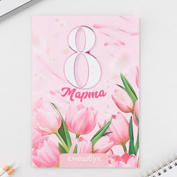 Цена за 2 шт. Подарочный набор смешбук А5, 8 листов и восковые мелки 8 марта: С праздником весны - Artfox фото 2