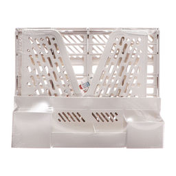 Лоток для бумаг Calligrata, А4, вертикальный, с отделениями для пишущих принадлежностей, 4 отделения, белый