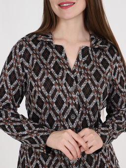 Жакет трикотажный с карманами коричневый - Odis фото 8