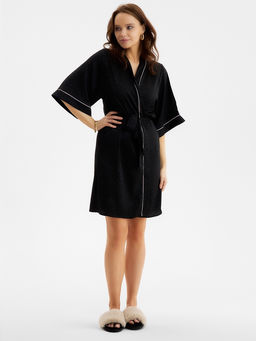 Халат домашний женский KAFTAN Leo black collection, размер 48-50, чёрный