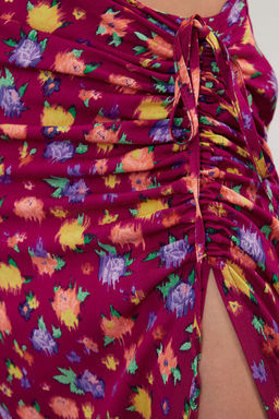 TRENDYOLMILLA Fusya Desenli Y?rtmac Detayl? Midi Boy Dokuma Etek TWOSS24ET00233  фото 4