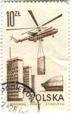 Марка Вертолет Ми-6 1976 год Польша