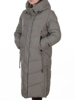 A73 GRAY/GREEN Пальто зимнее женское (200 гр. холлофайбер)