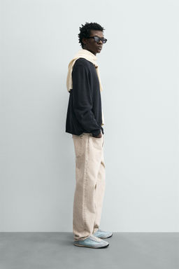 JERSEY REGULAR FIT ALGOD?N - LINO / Marino oscuro - Zara фото 4