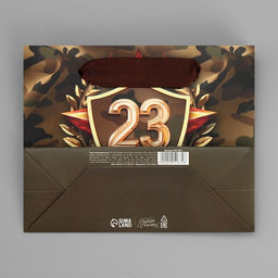 Цена за 2 шт. Пакет подарочный ламинированный, упаковка, «С 23 февраля», S 15×12×5.5 см