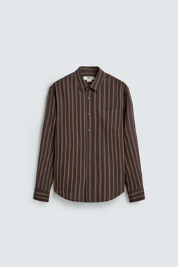 CAMISA FLUIDA RAYAS / Marr?n - Zara фото 7