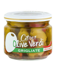 Оливки зеленые Citres Белла ди Чериньола без косточки пикантные на гриле 230 г, стекло, ИТАЛИЯ
