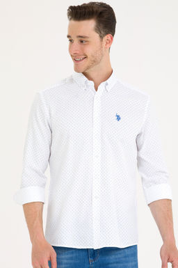 U. S. Polo Assn Мужская белая рубашка с принтом Saks
