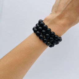 Бусины для украшений из серебристого Обсидиана 38 см