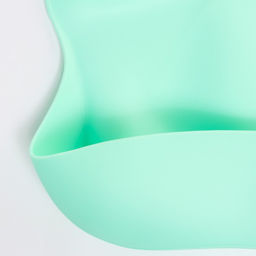 Нагрудник для кормления детский, силиконовый, с карманом, цвет бирюзовый