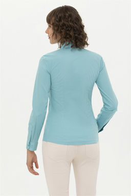 Женская мятная базовая рубашка с длинным рукавом Неожиданная скидка в корзине - U.s. polo assn фото 5