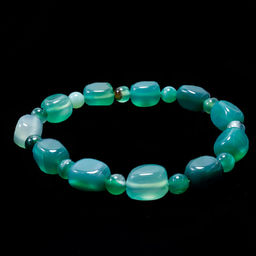 Браслет из камня Зеленый агат - камень удачи, счастья и исполнения желаний