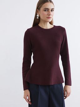 Bisiklet Yaka Peplum Kad?n Triko Kazak