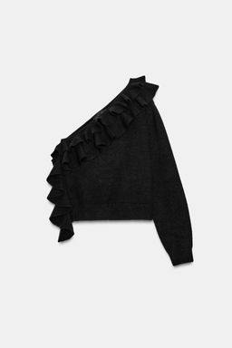 ASYMMETRIC KNIT JUMPER WITH RUFFLES - Zara фото 5