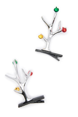 Новогодние заколки Рожки (1 пара) SF-7562, серебро №9 - Больше подарков фото 3