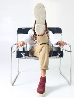 Ботинки 308.агатаw. бордо замша/Байка