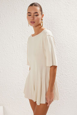 TRENDYOLMILLA Plaj Giyim Siyah Orme Oversize Volanl? Tulum TBESS25TU00001  фото 3