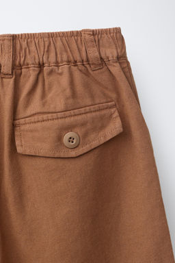 BERMUDA CON ALGOD?N Y LINO / Caramelo - Zara фото 4