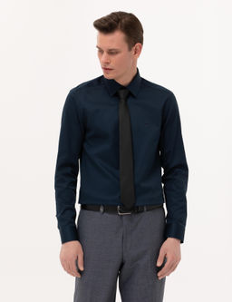 Lacivert Slim Fit Uzun Kollu Klasik G_mlek - Pierre cardin фото 8