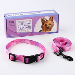 Набор Нежность, застёжка - фастекс, поводок 2 м и ошейник 28-46 см
